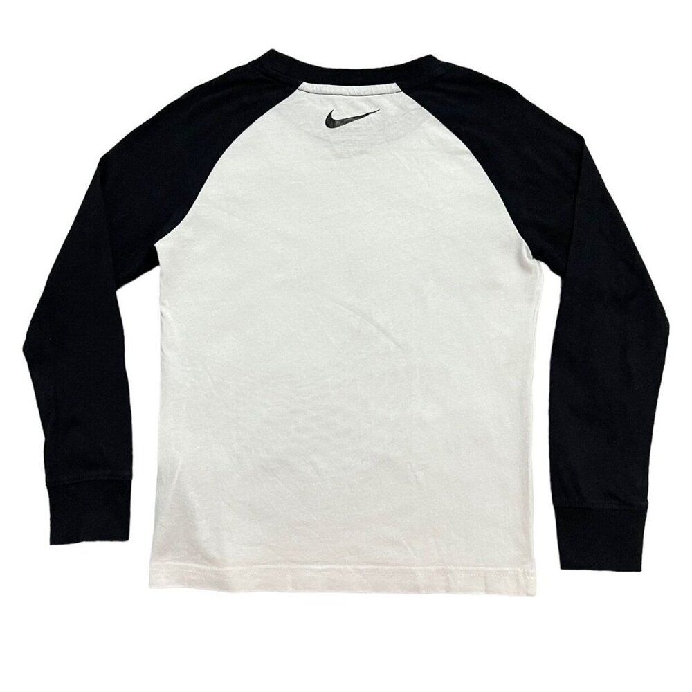 Nike Sz 6 Black & White Raglan Tee Shirt - Picture 2 of 7
